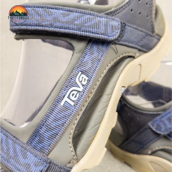 Teva Strappy Sandals Blue Gray Hiking Adjustable Strap Unisex Kids Size 6 - Picture 10 of 12